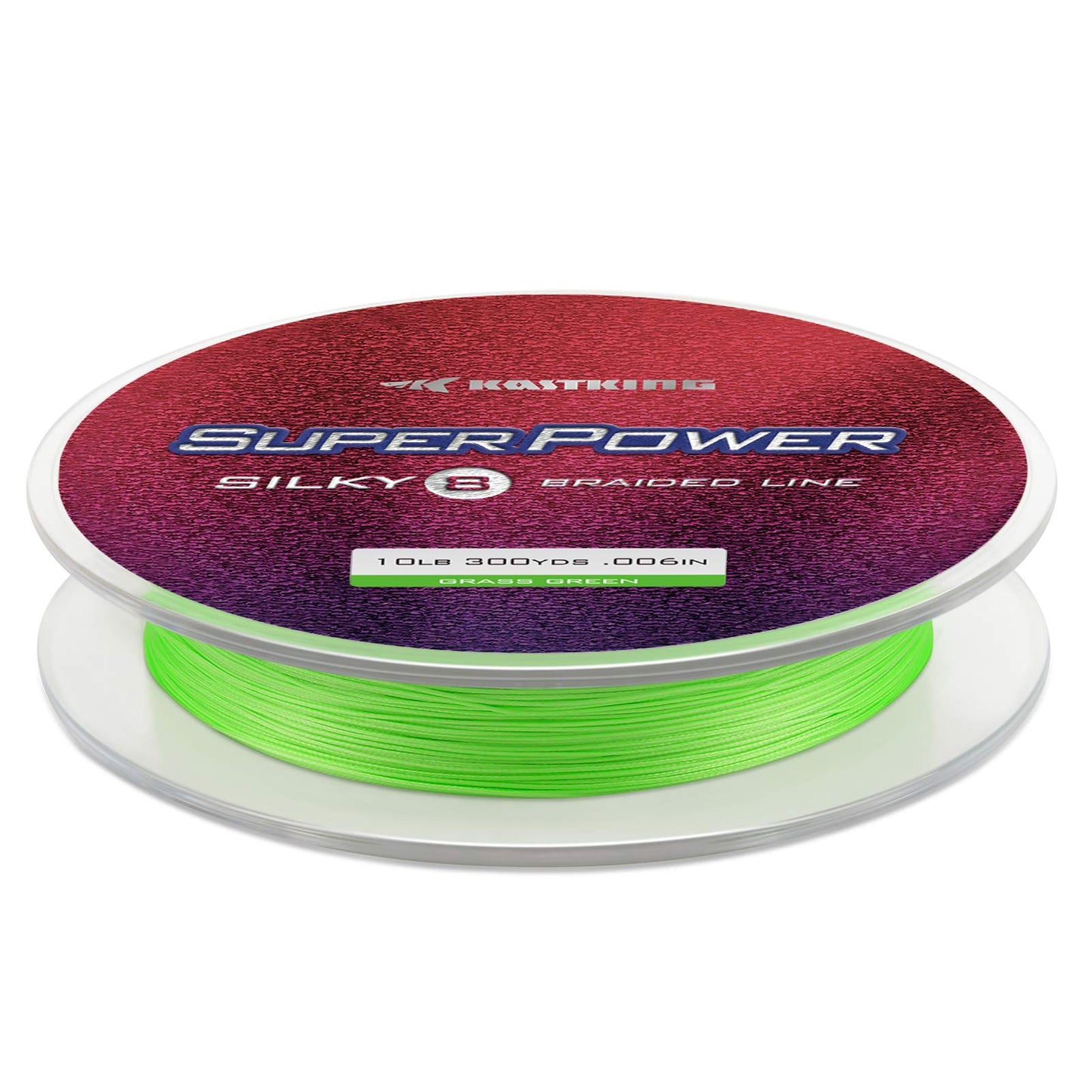 KastKing Superpower Silky8 Braided Fishing Line, Grass Green, 8 Strand, 15LB, 150Yds