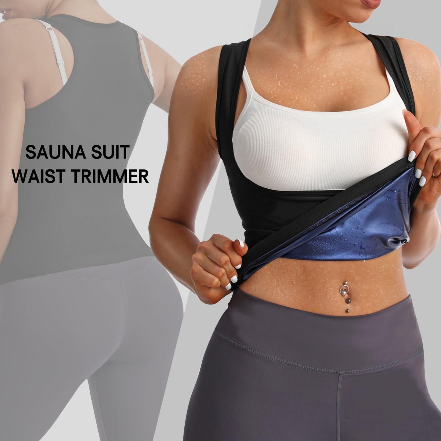 JBT Sauna Vest for Women,Waist Trainer Sweat Vest for Women Fitness Body Shaper &Sauna Suit Sweat Vest (Pink, XL)