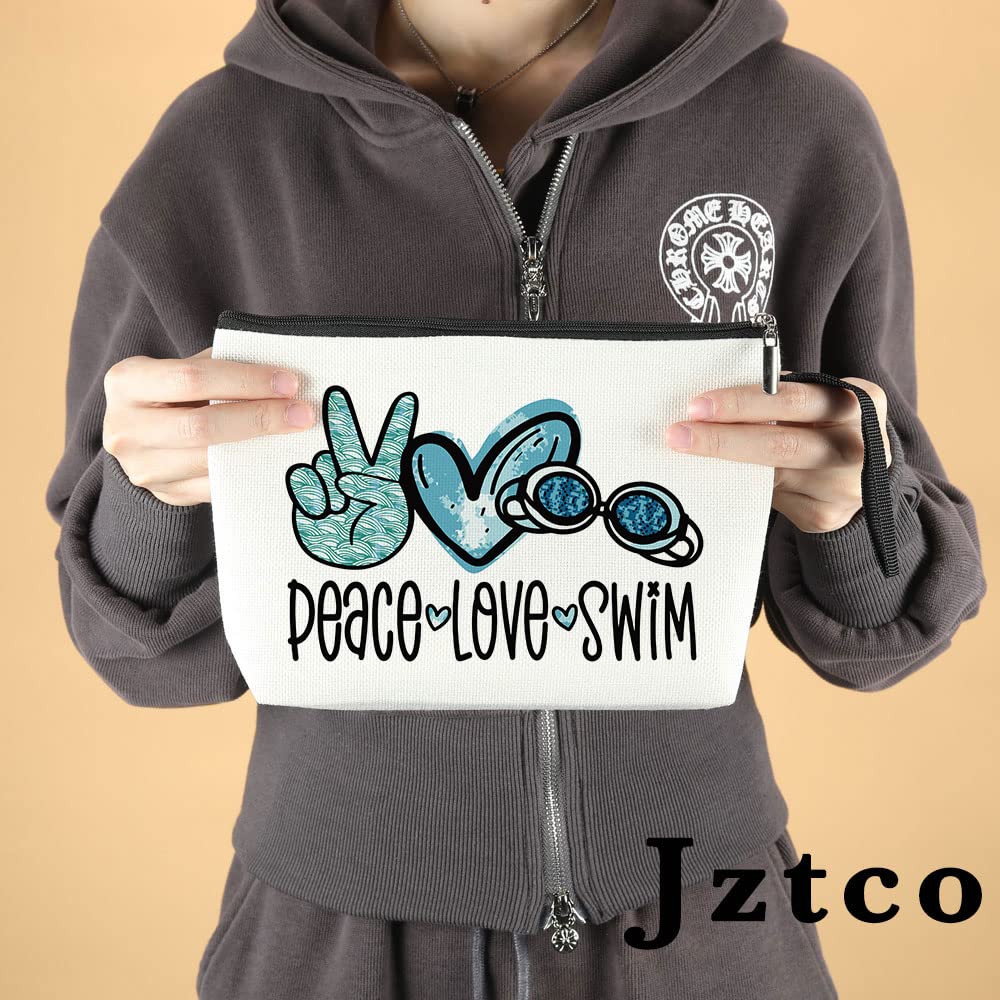 Jztco Swimming Bag Funny Swimming Gifts for Swimming Team Gifts Swim Coach Gifts, Swim Teacher Gifts, Swimming Coach Makeup Bag Thank You Birthday Gifts for Women Her Female Swimmer