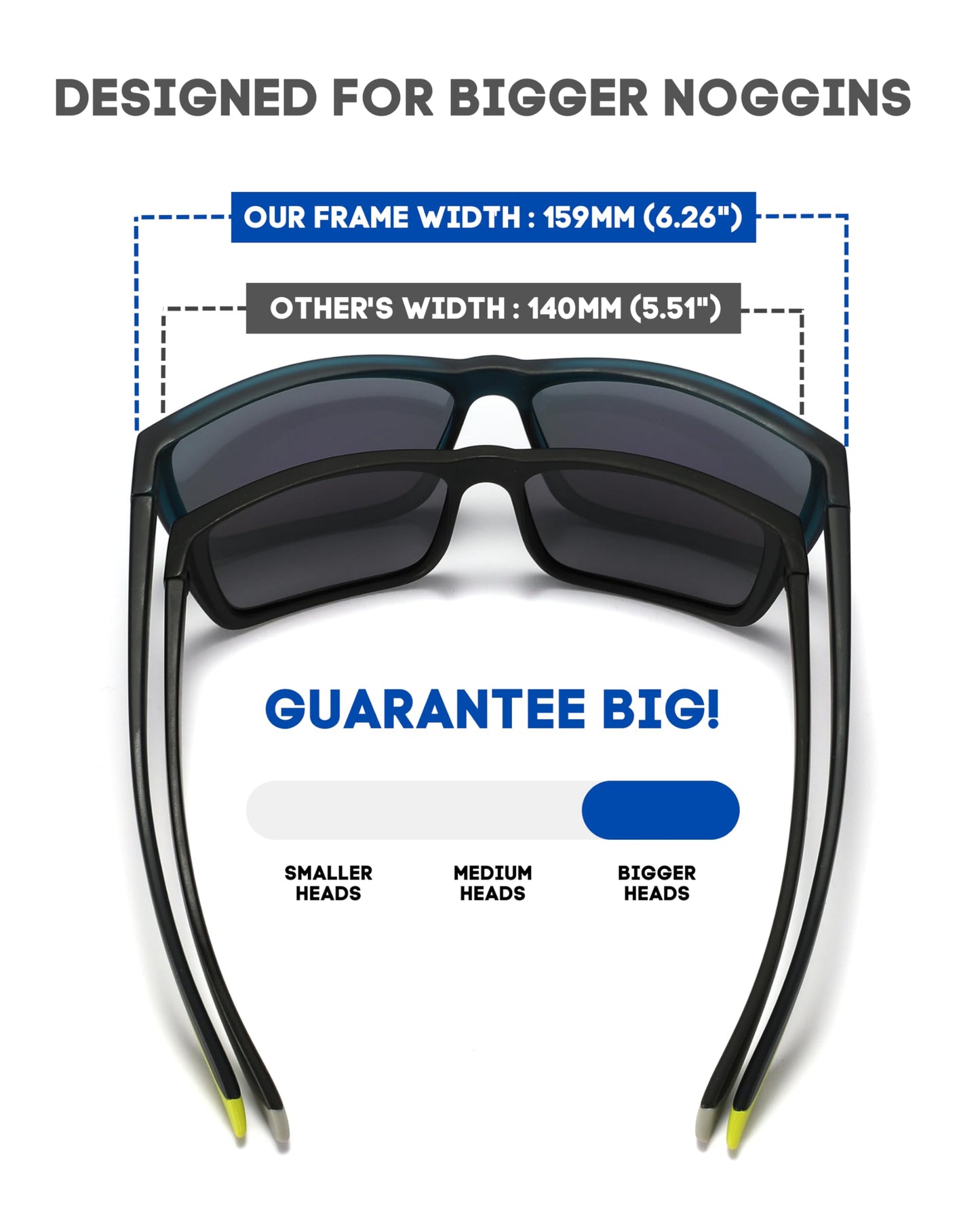 PRIVEL XXL Size Extra Large 159MM Sport Polarized Sunglasses for Big Wide Heads Men TR90 Outdoor Cycling Running Fishing Glasses (PMX006P-1)