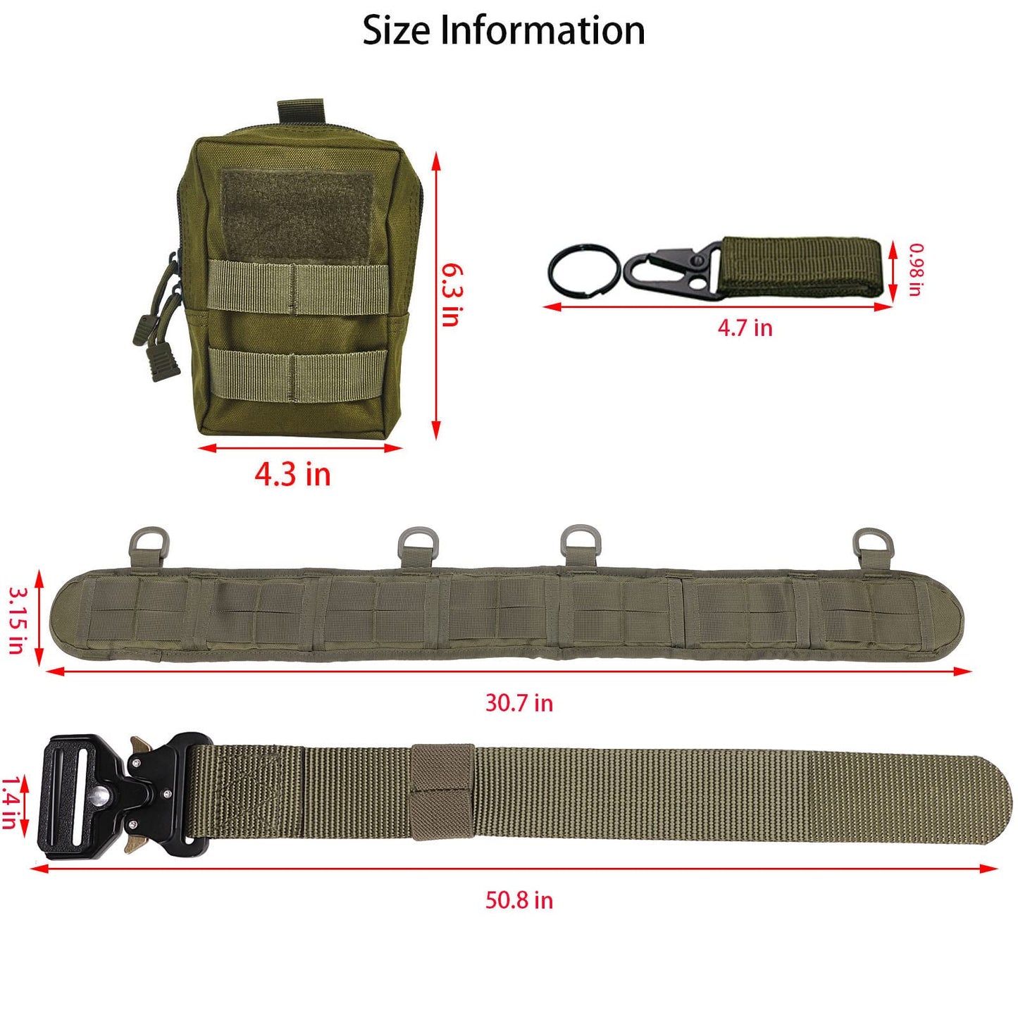 Ratulie Tactical Battle Belt Set Molle Belts Hunting Game Belts