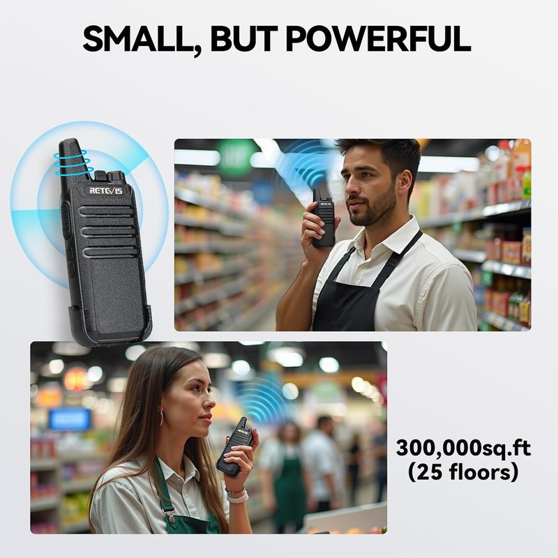 Retevis RT22 Walkie Talkies - Rechargeable 2-Way Radios with 6-Way Charger | 6 Pack