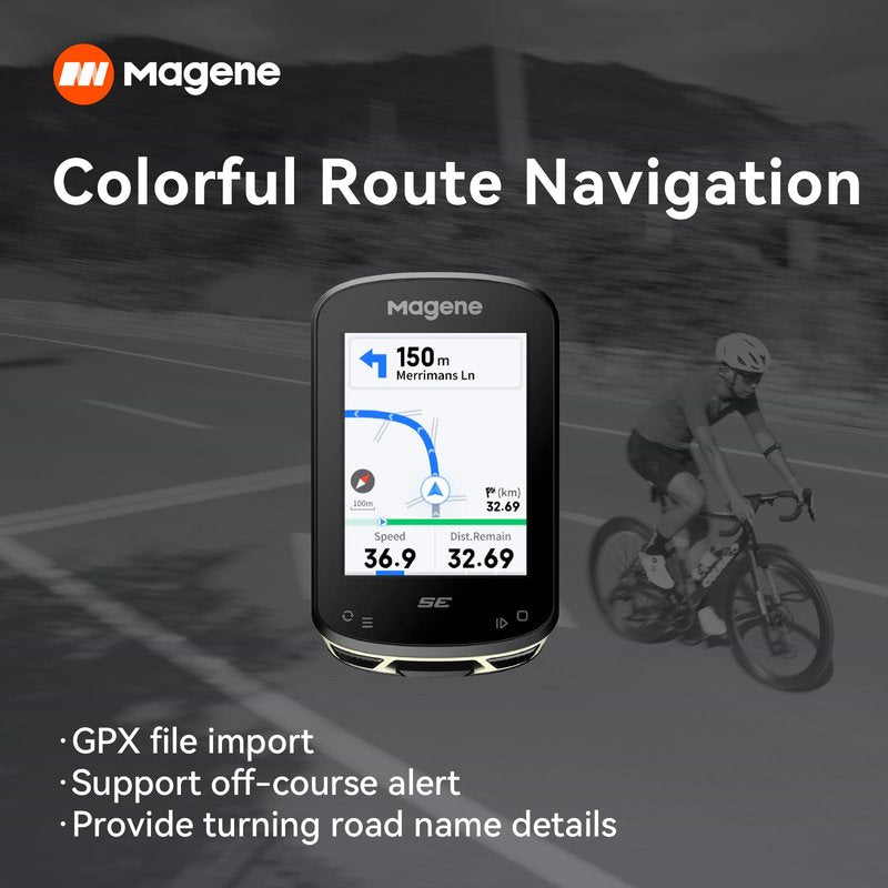 Magene C506SE Wireless GPS Bike Computer - 2.4" Color Screen, Route Navigation, Bluetooth & WiFi, Fast 5s Positioning, Supports 9 Cycling Devices