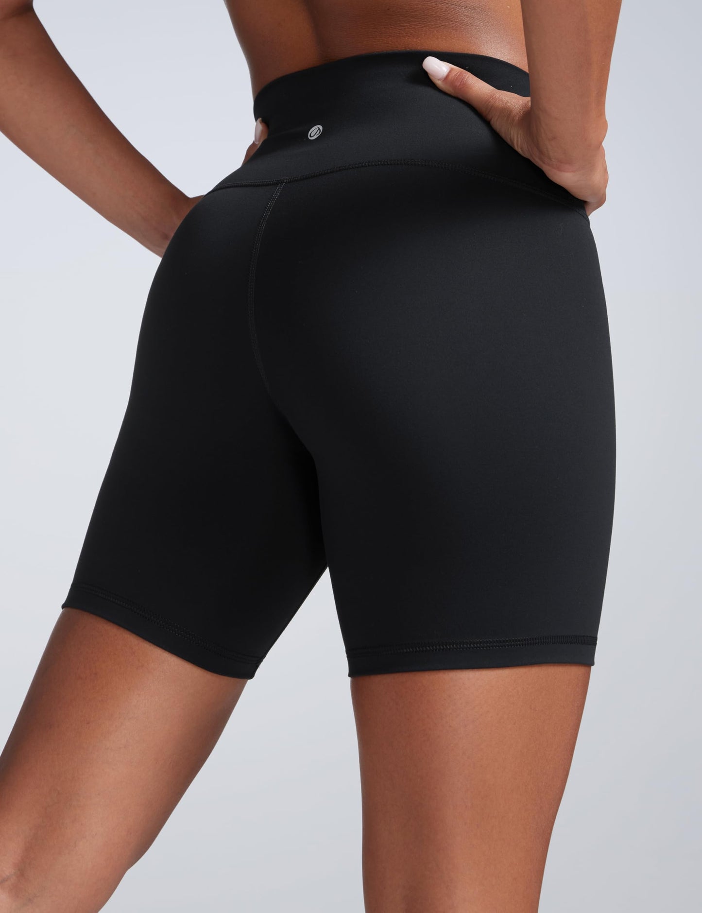 CRZ YOGA Butterbreeze Athletic Biker Shorts 6'' - High Waisted Workout Gym Volleyball Running Yoga Tummy Control Womens Black Large
