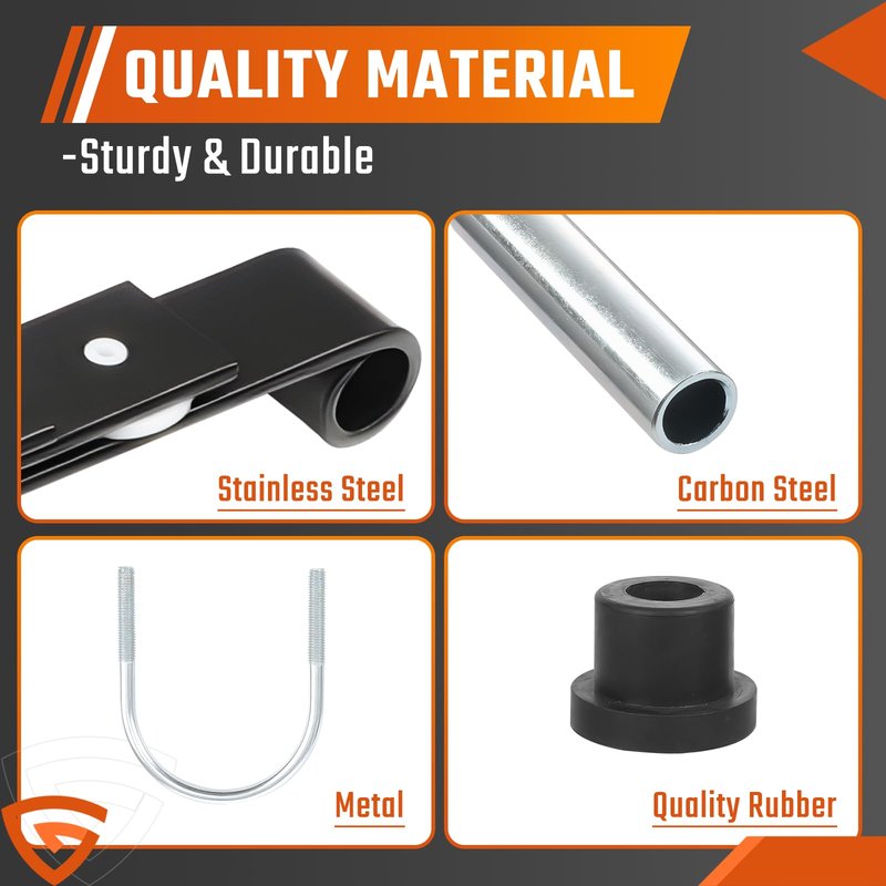 Golf Cart Heavy Duty 4-Leaf Rear Leaf Spring Kit fit for Club Car Precedent/Onward/Tempo 2004-up, with Bushings Sleeves U Bolts, Replaces# 102509301 102513001