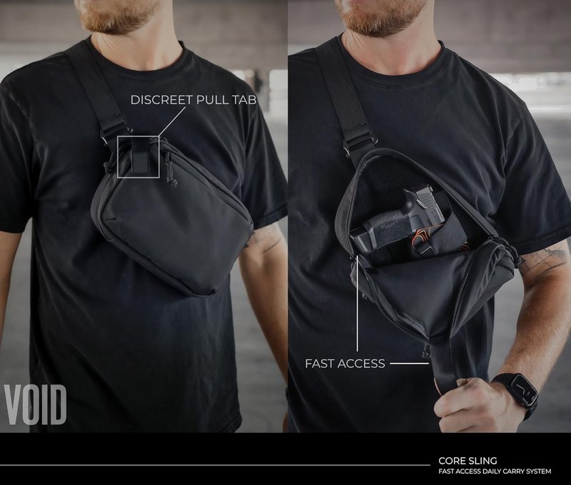 Concealed Carry Sling Bag - Full Size Tactical EDC Crossbody Bag with Quick Access | Includes IWB Holster Adapter