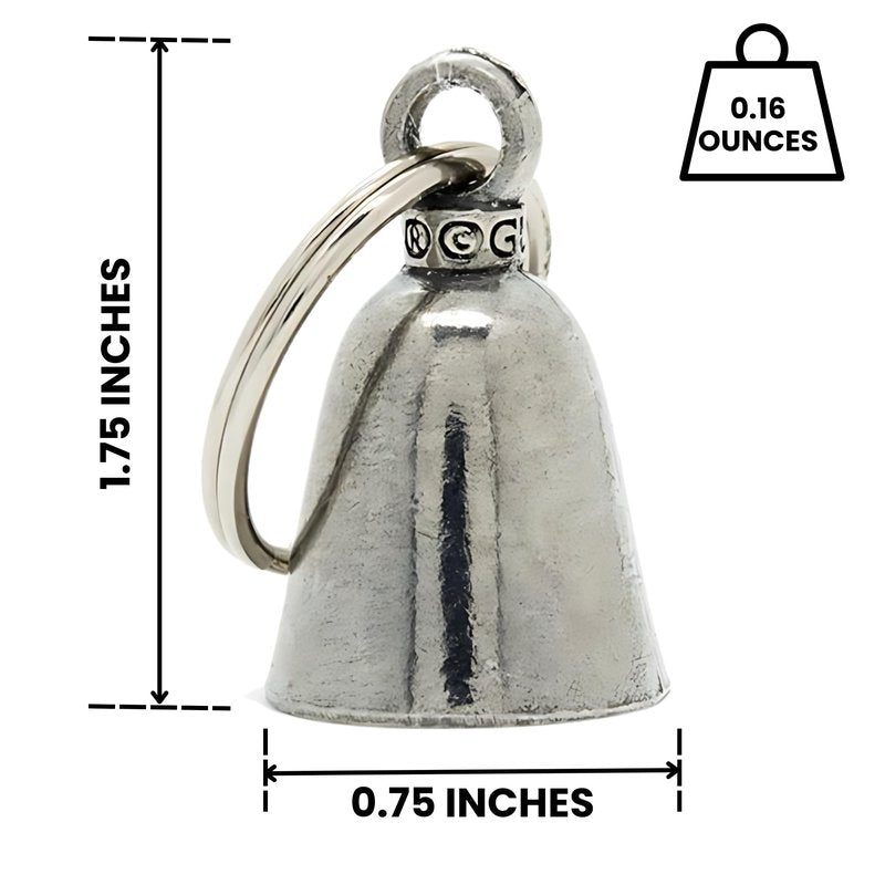 Guardian Bell "Handful Good Luck Bells w/Keyring & Black Velvet Gift Bag | Motorcycle Bell | Good Luck Gift to Friends/Family | Lead-Free Pewter Bike Bell | Made in The USA