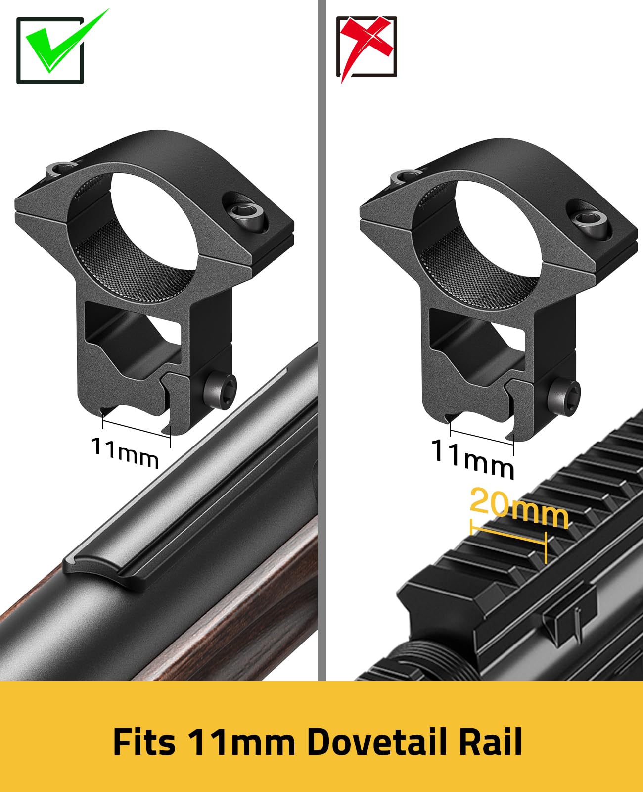 CVLIFE 3-9x40 Compact Scope Crosshair Reticle with 11mm Mounts for Quick Aiming