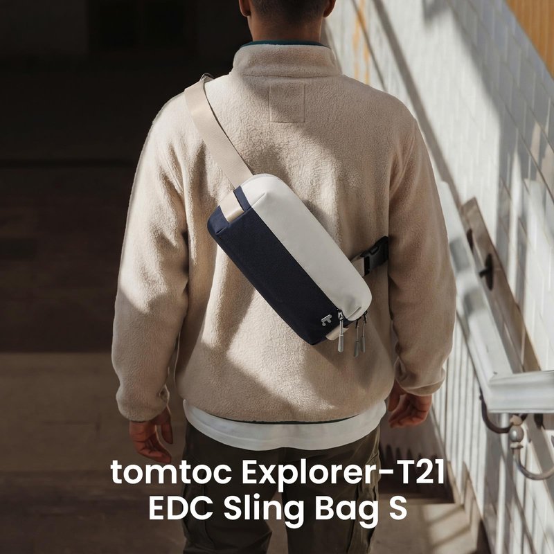 tomtoc 3L Compact EDC Sling Bag, Chest Shoulder Travel Crossbody Bag Daypack for Men Women, Water-resistant Lightweight Tactical Everyday Carry Casual Pack for Nintendo Switch 2, Work, Gym, Sport