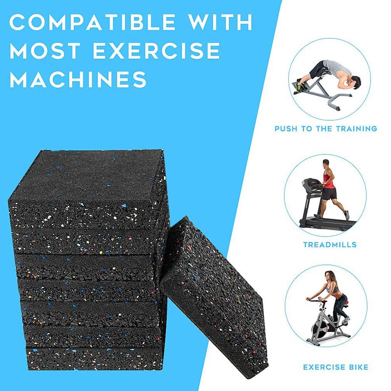 Luwint 1 Inch Thick Treadmill Mat, 8 Pads