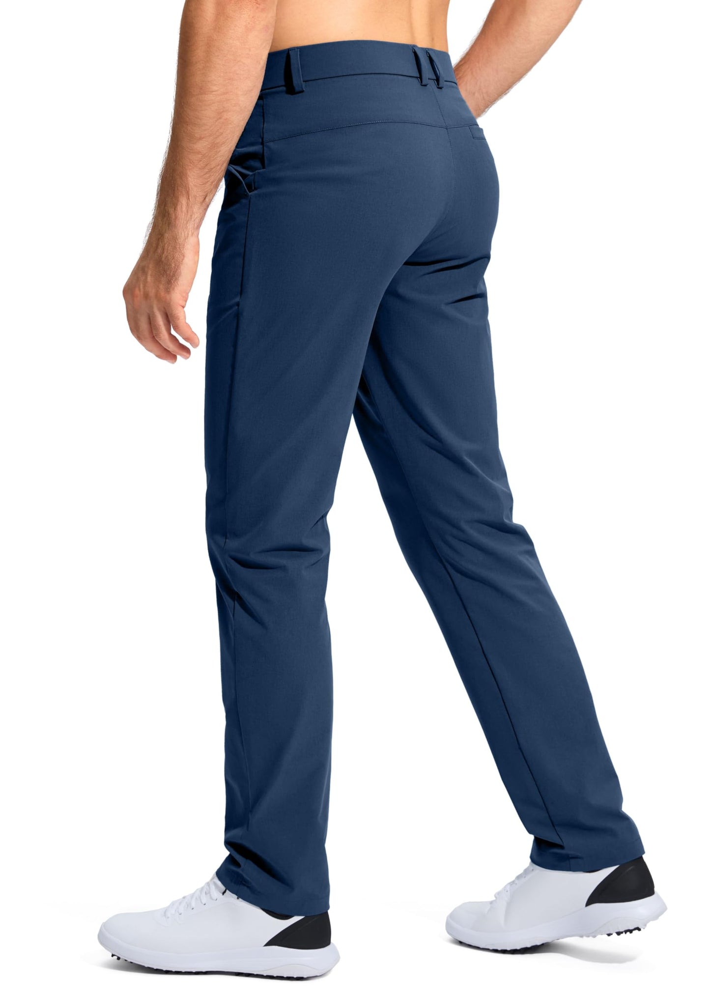Pudolla Men's Golf Pants Stretch Work Pants for Men Dress Comfy Pants 34 Lightweight Quick Dry Casual Trousers(Navy 30Wx34L)