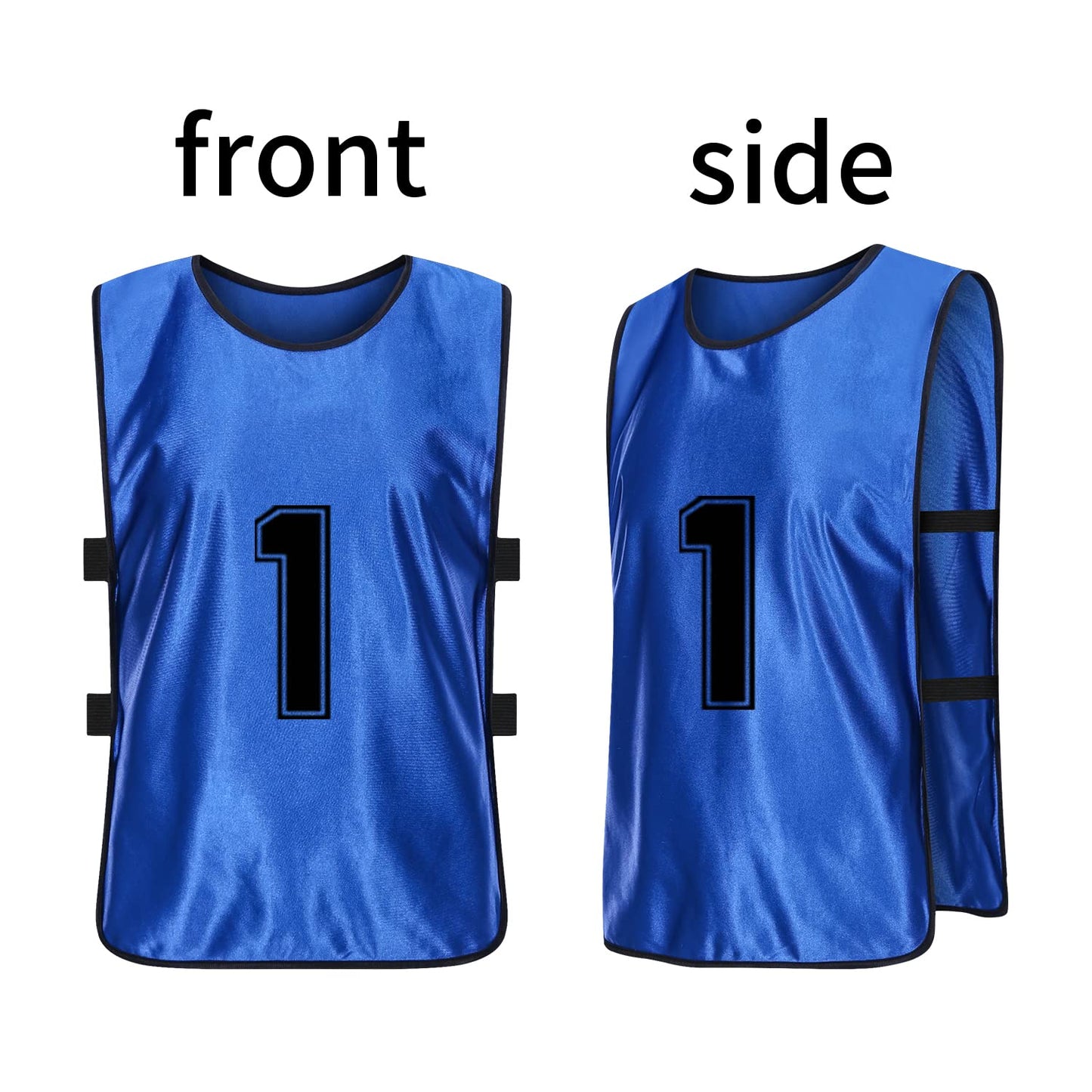 MTTYYD 24 Pack Reversible Numbered Soccer Training Pinnies L-Red,Blue