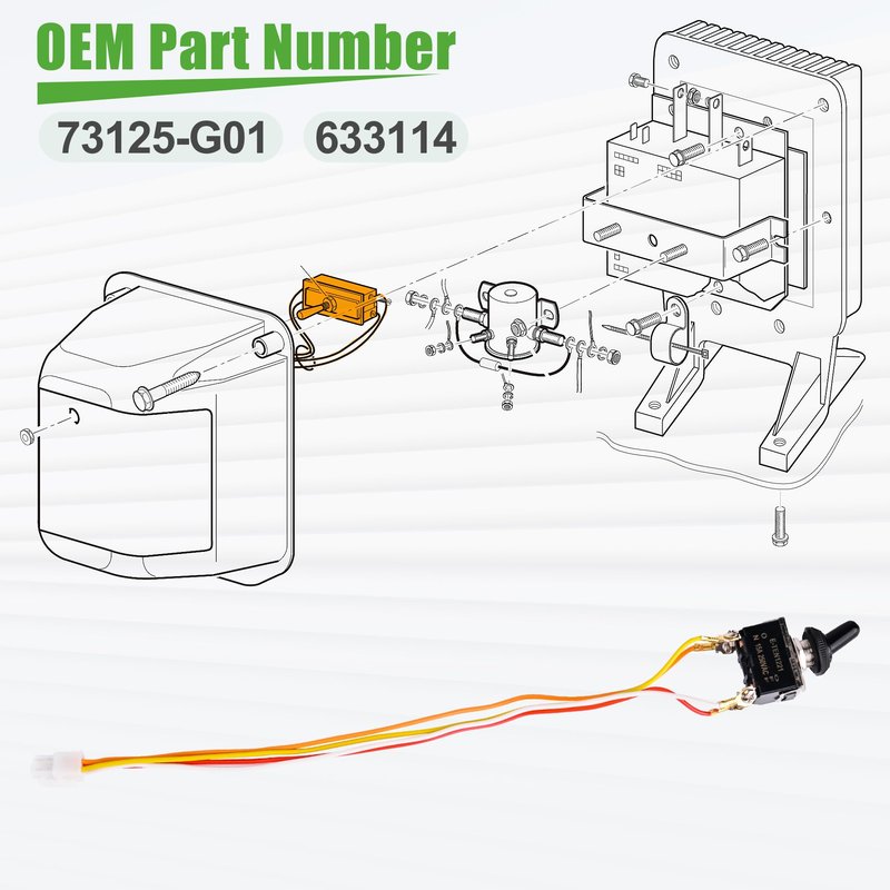 10L0L Golf Cart Run/Tow Switch for EZGO TXT, DCS and PDS Electric 1994-Up Upgraded Switch with Connecting Wires, OEM#73125-G01 633114