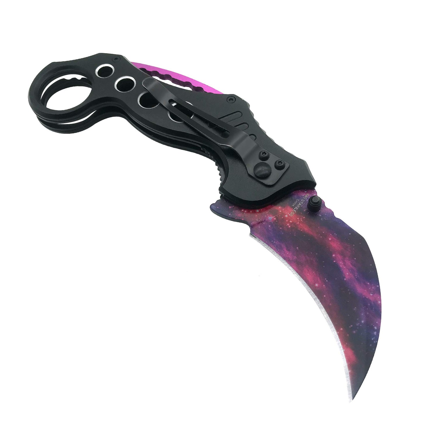 ALBATROSS EDC Cool Spring Assisted Folding Pocket Knives Tactical Sharp Raptor Claw Knife(Purple)