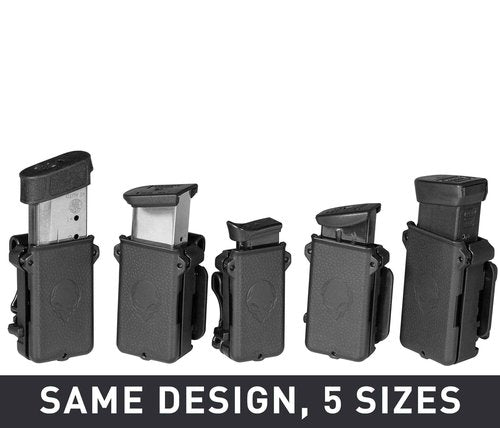 Alien Gear Cloak Double Mag Carrier - Dual Magazine Holster (9mm, 40, 45, 10mm, 380) - IWB/OWB Convertible - Adjustable Cant and Retention - Waistband Comfort with Belt Slide Option - Black