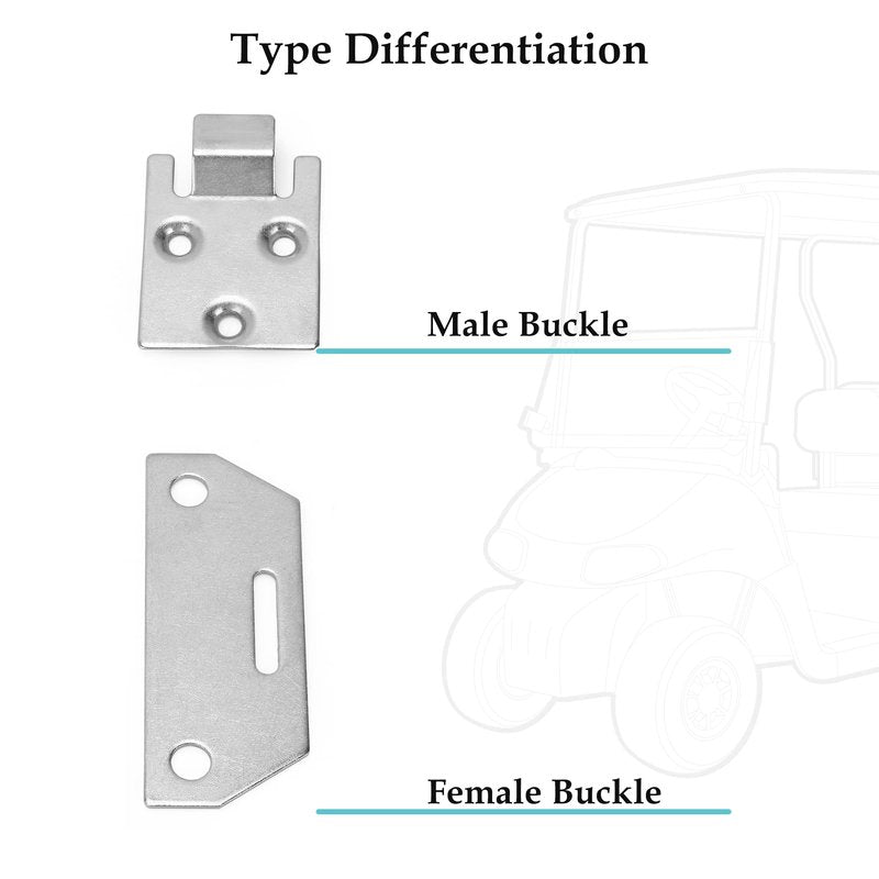 10L0L Golf Cart Seat Bottom Hinge Plate for EZGO RXV 2008-up Gas & Electric, 2 Set, OEM# 71610-G01, 602558
