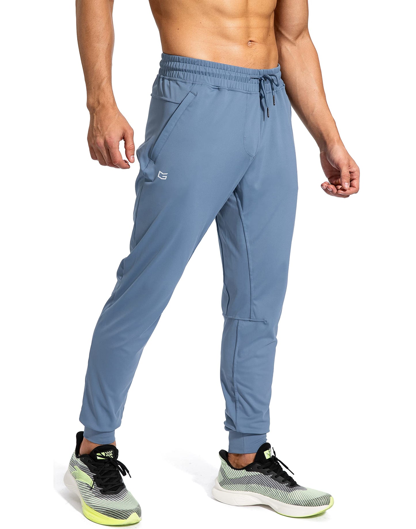 G Gradual Men's Sweatpants with Zipper Pockets Athletic Pants Traning Track Pants Joggers for Men Soccer, Running, Workout(Slate Blue,L)