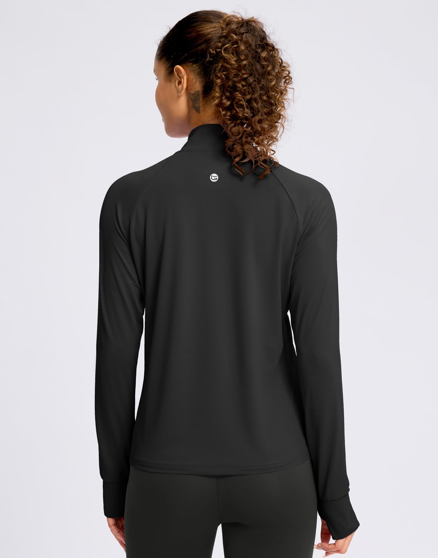 G Gradual Women's UPF 50+ Lightweight Athletic Jacket Sun Protection Zip Up 4 Pockets Long Sleeve Shirts Workout Running, Black, L