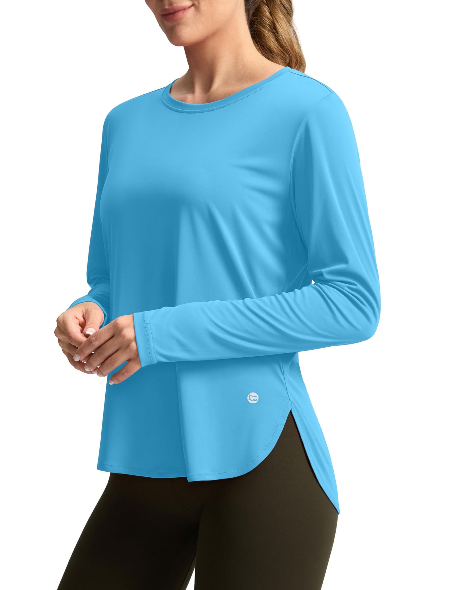 Women's Sun Shirts UPF 50+ Long Sleeve UV Protection Shirt Lightweight Quick Dry Workout Hiking Tops for Women(Sky Blue,M)