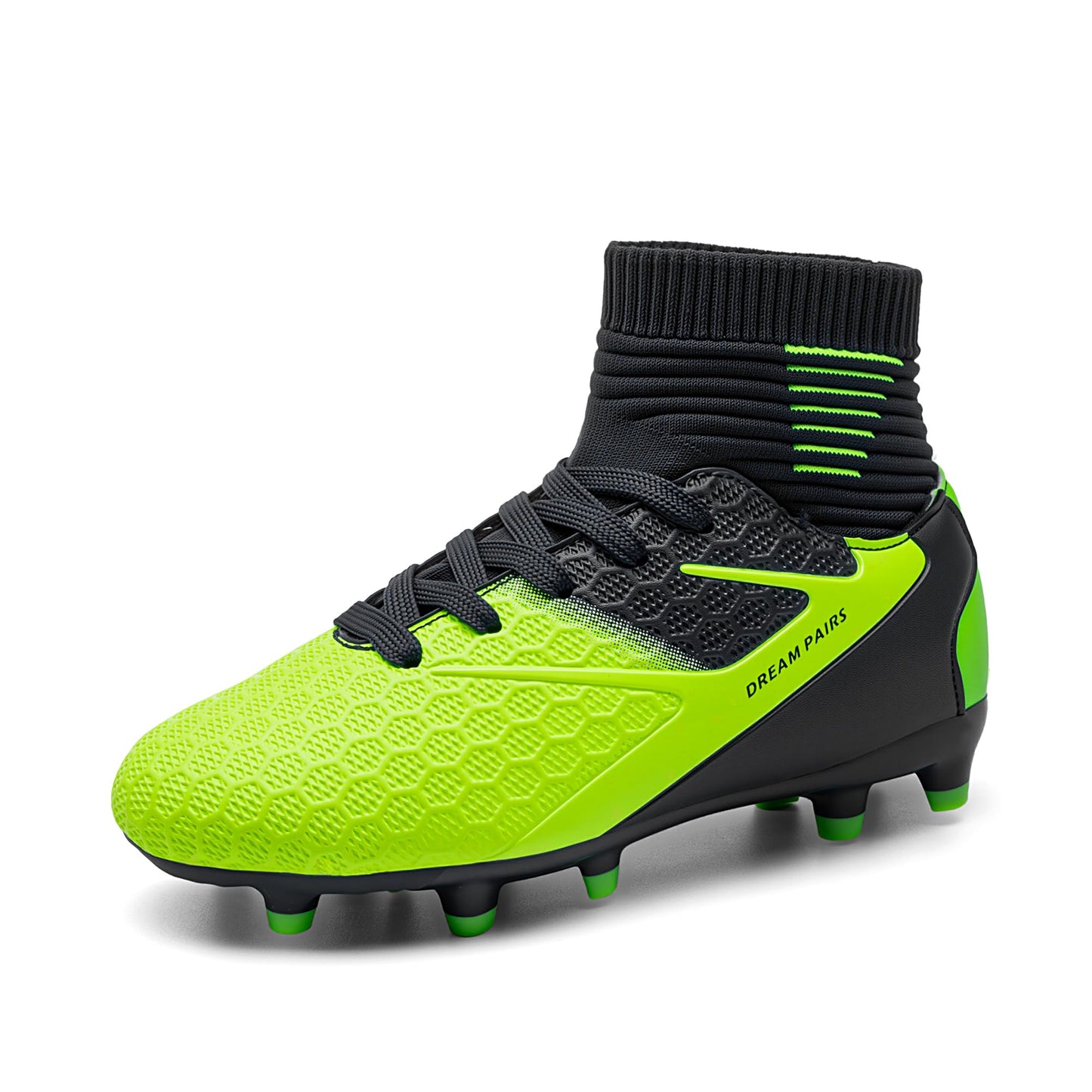 DREAM PAIRS Kids'Football Soccer Cleats,Dark/Blue/Neon/Green,13 Little Kid