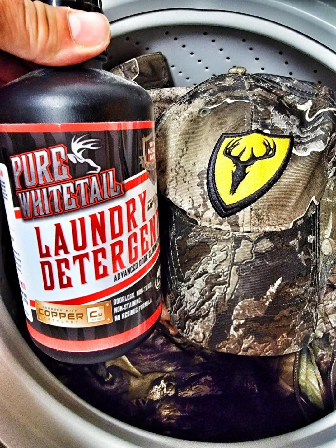 Pure Whitetail Scent Eliminator Laundry Detergent for Hunting Clothes – Scent Control Formula for Deer Hunting Clothes, HE Washer Safe, Non UV, Odor Neutralizing