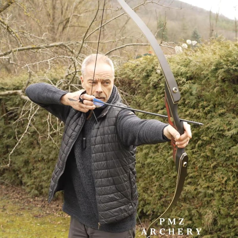 PMZ Recurve Bow and Arrow Set - 60'' Wooden Takedown Bow for Youth & Adults | Right Hand, 20-60 lbs, Ideal for Archery Practice & Hunting