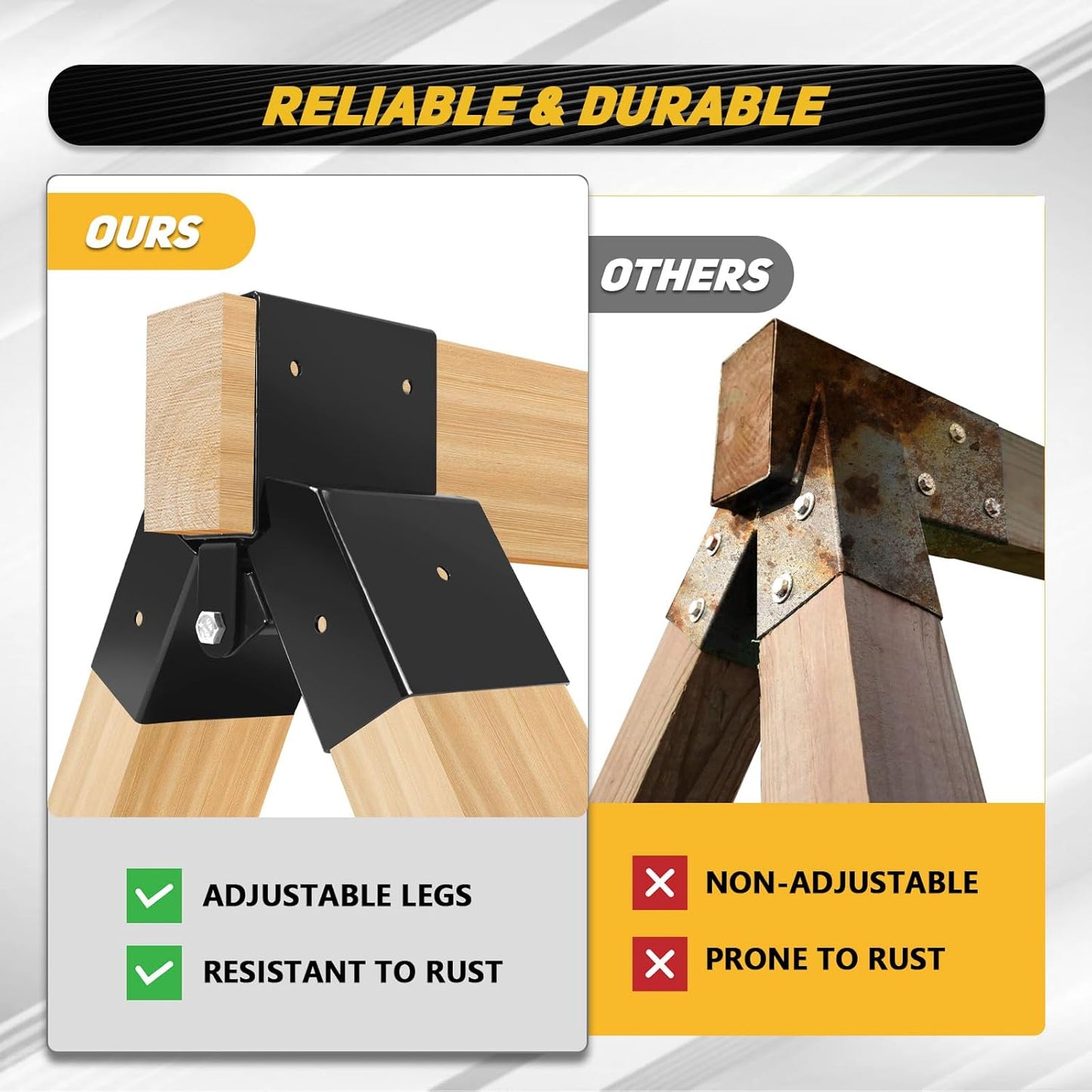 Heavy Duty 2x4 Target Stand Brackets - Adjustable Steel Hanger for A-Frame Swing Sets | 2 Pcs