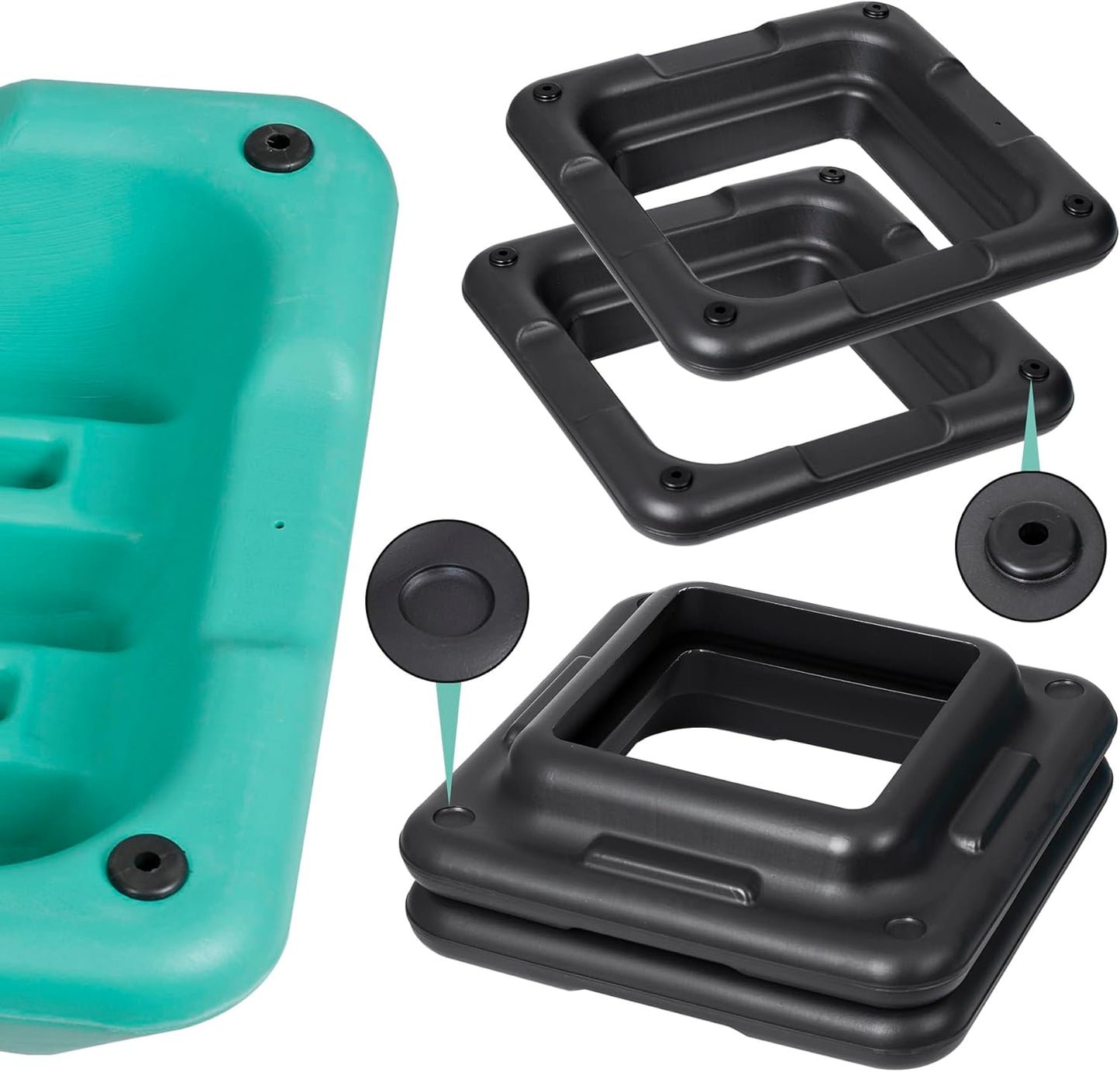 Aerobic Step Exercise Platform | Adjustable Height 4"-12" with 4 Risers - 16" x 16" Home Gym Equipment
