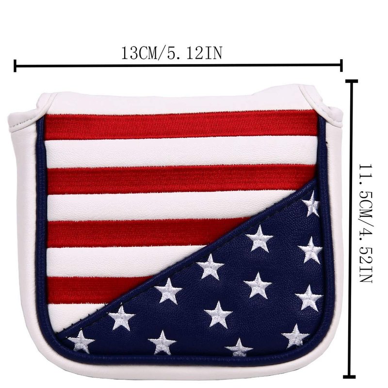 USA Stars and Stripes Square Mallet Shaped Magnetic Closure Golf Putter Head Cover for Scotty Cameron Golf Builder