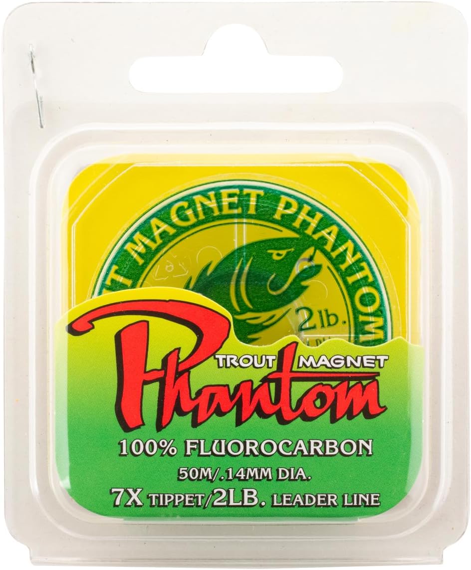 Trout Magnet Fluorocarbon Leader Line - Ultra-Invisible 100% Clear Tippet for Trout Fishing | 50 Meter Spool