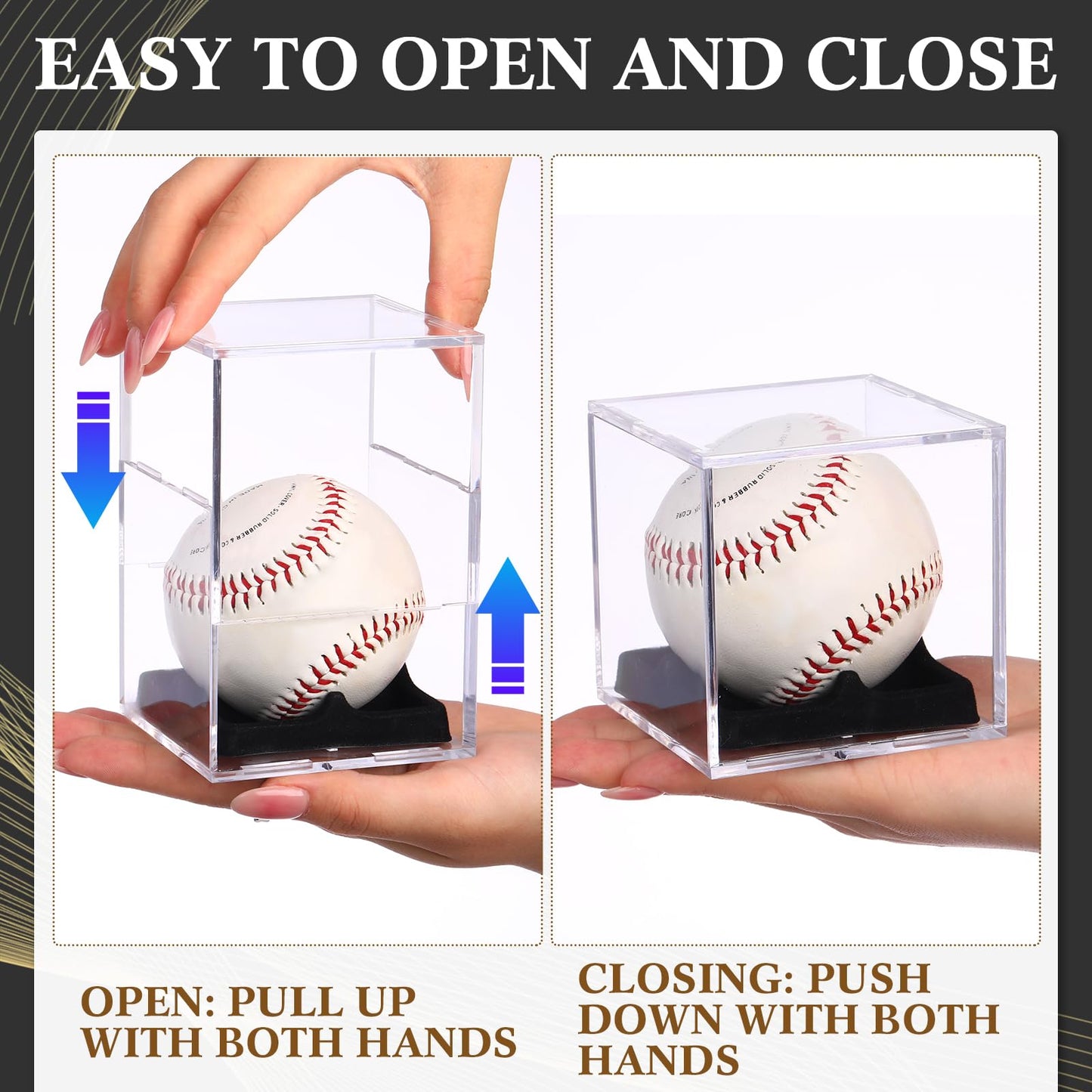 Kigley 18 Pack Baseball Display Cases Bulk, UV Protected Acrylic Boxes with Protective Foam Inserts, Clear Baseball Display Cases for Official Size Memorabilia Balls