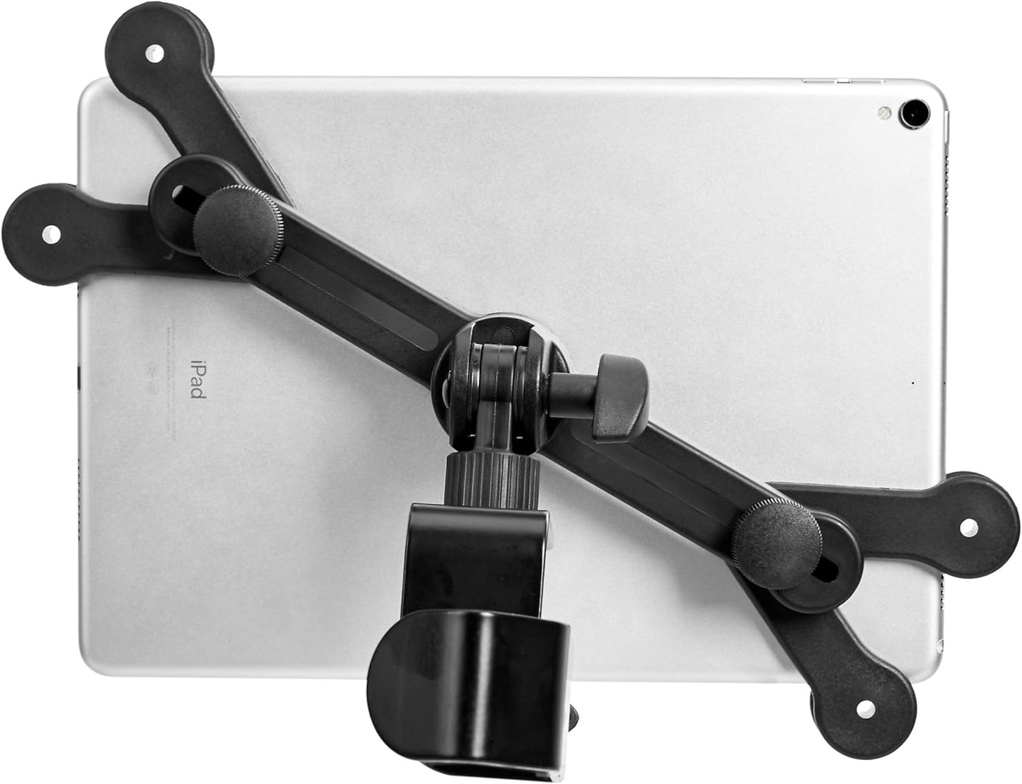 Adjustable Tablet Holder for Music Stand - Secure iPad Holder with 360° Swivel | Fits 7-11" Screens, Black