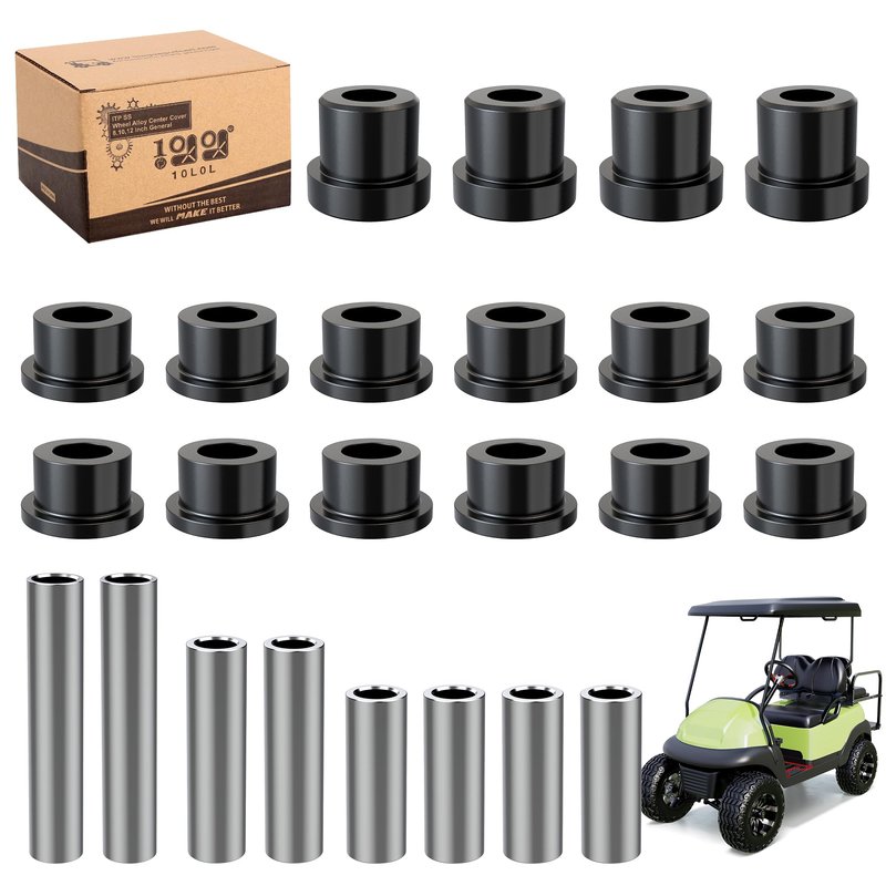 10L0L Golf Cart Front Lower Spring & Front Upper A-Arm Bushing Sleeve Kit for Club Car DS Gas & Electric 1992-up, Replace OEM #1016346 1016349 1016350 1012303 1015583