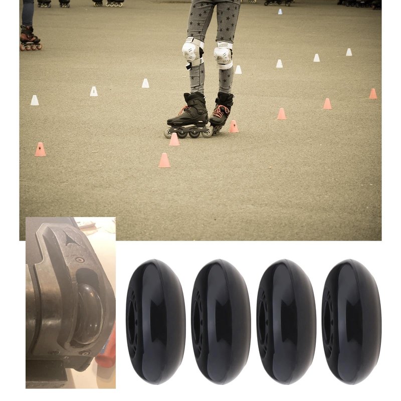 eMagTech 8PCS 64mm 82A Inline Skate Wheels with Bearings ABEC-7 Roller Skating Wheels Luggage Wheels Training Wheels for Indoor Outdoor Skating