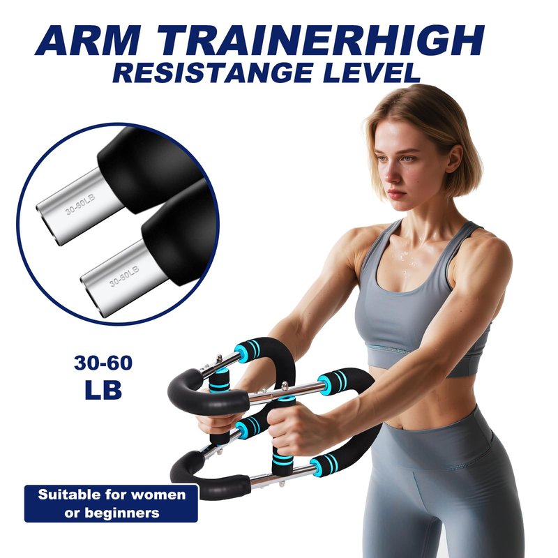 Pro-Grade Twister Arm Trainer- 30-100lb Arm Chest Exerciser with 4 Spring for Men & Women, Portable Adjustable Resistance Chest Workout Equipment with Anti-Slip Grips for Home Gym Strength Training
