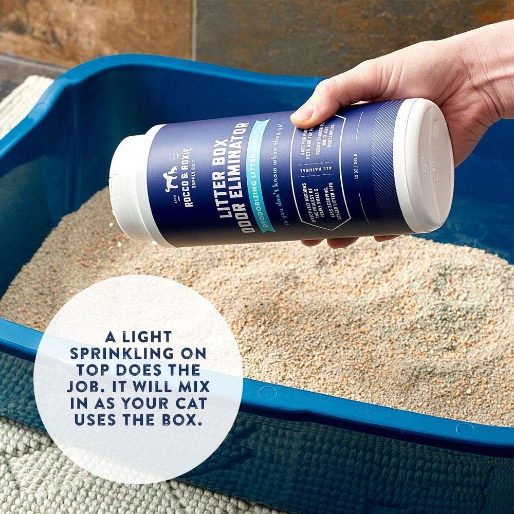 Rocco & Roxie Litter Box Odor Eliminator - Natural Cat Urine Deodorizer | Safe & Effective 12 oz