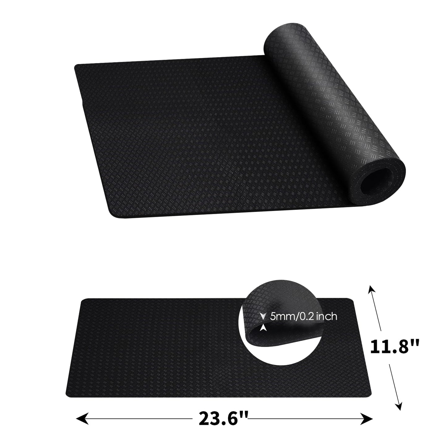 Stepwaver 2 Pack Double Non-Slip Workout Mat for Ellipse Leg Exerciser, 23.6" × 11.8" 0.2" Thick Ellipse Machine Mat, Exercise Mats for Under Desk Ellipticals