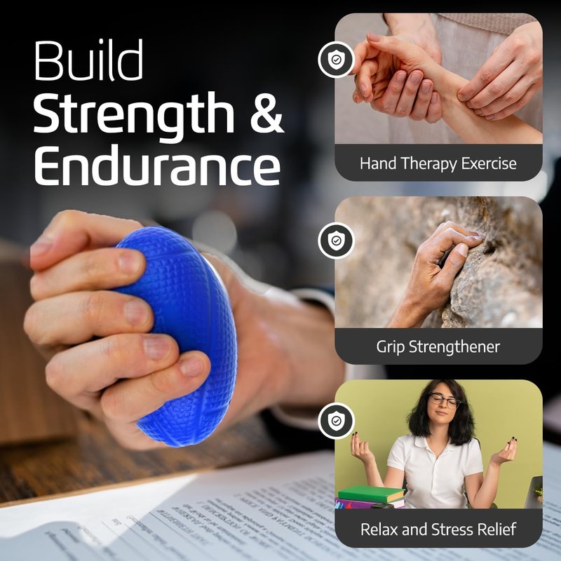 Hand Strengthener Devices - 3 Pack Ball Exercisers for Therapy & Arthritis | Lightweight Finger & Wrist Training Equipment