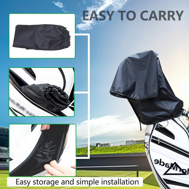 CartClan Upgrade Golf Bag Rain Hood Waterproof Golf Bag Rain Cover for Golf Club Bags Fit Almost All Golfbags or Carry Cart