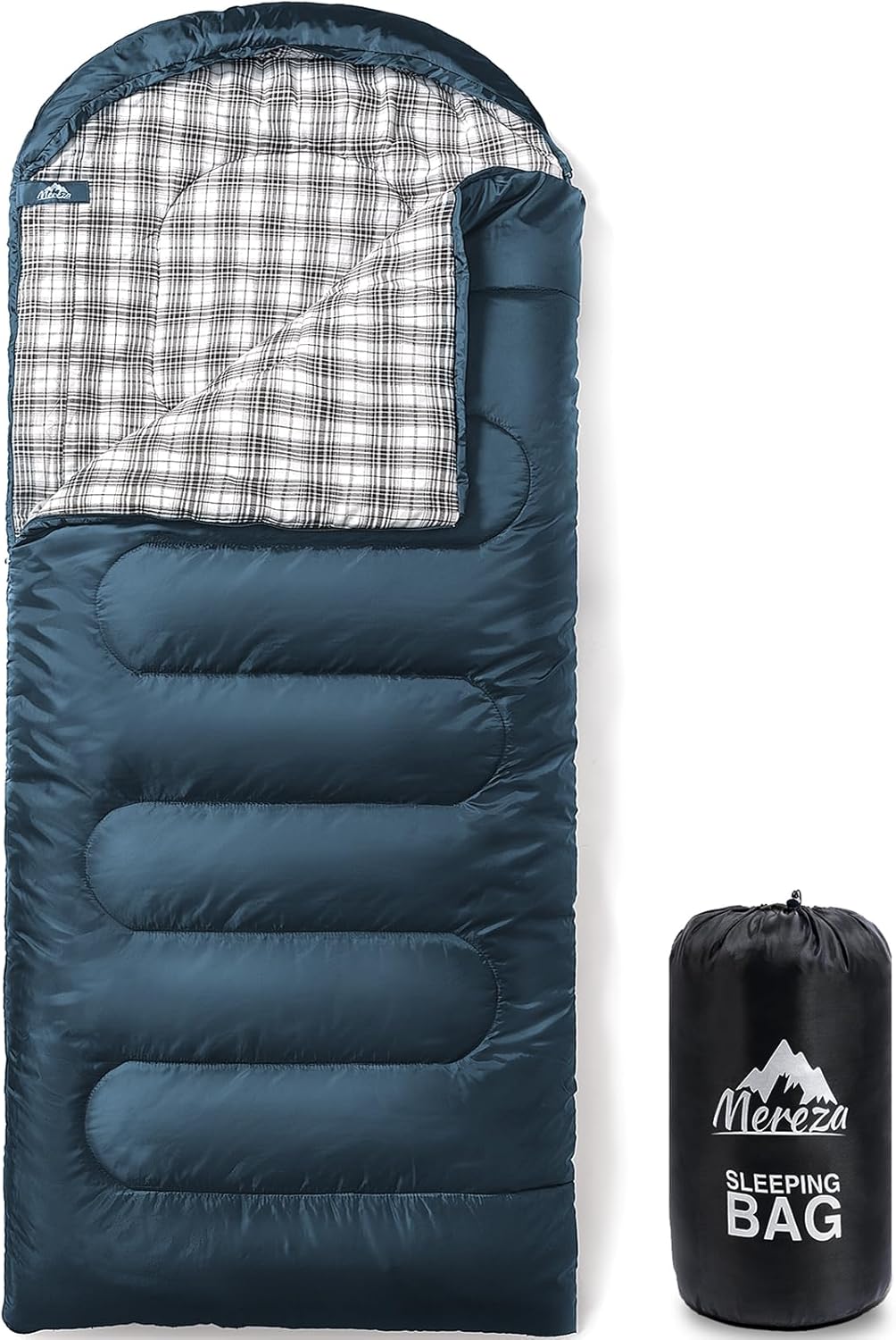 Flannel Sleeping Bag for Adults - XL Warm Cotton Camping Bag | 4-Season Comfort