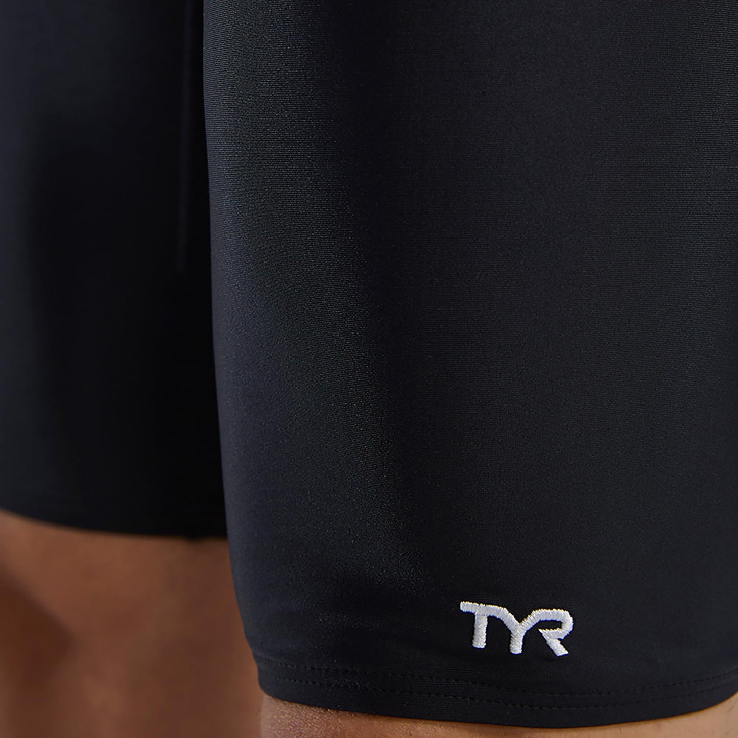 TYR Sport Men's Solid Jammer Swim Suit,Black,34