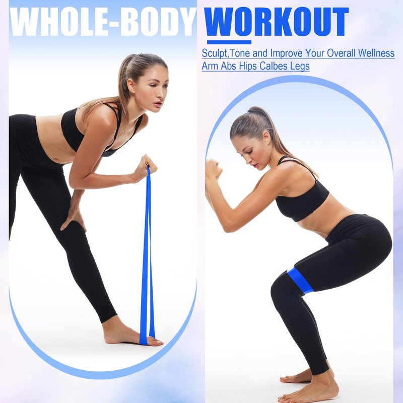 Deekin 20 Pcs Resistance Bands Resistance Loop Exercise Bands Exercise Equipment Elastic Drap Ring for Women and Men Home Fitness, Gym, Yoga(25-30 Lbs,Blue)