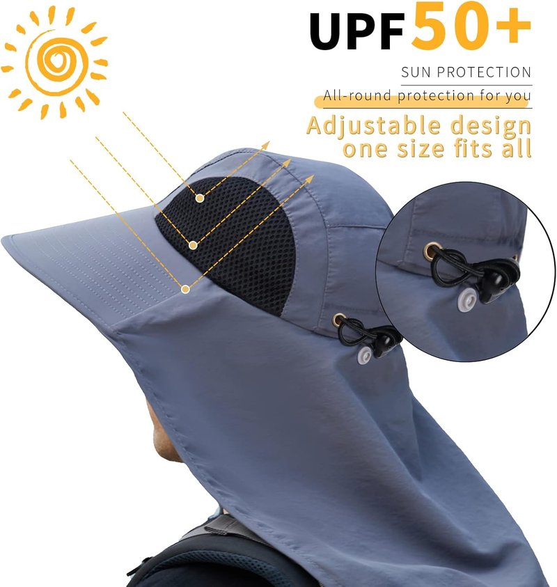 UPF 50+ Sun Hat for Men & Women - Wide Brim UV Protection for Hiking & Fishing