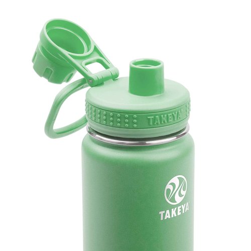 Takeya Actives Water Bottle with Spout Lid - Bottle with Double Stainless Steel Insulation - Dishwasher Safe & BPA-Free - Bottle with Spout Lid & Removable Bumper - 18 oz, Mint
