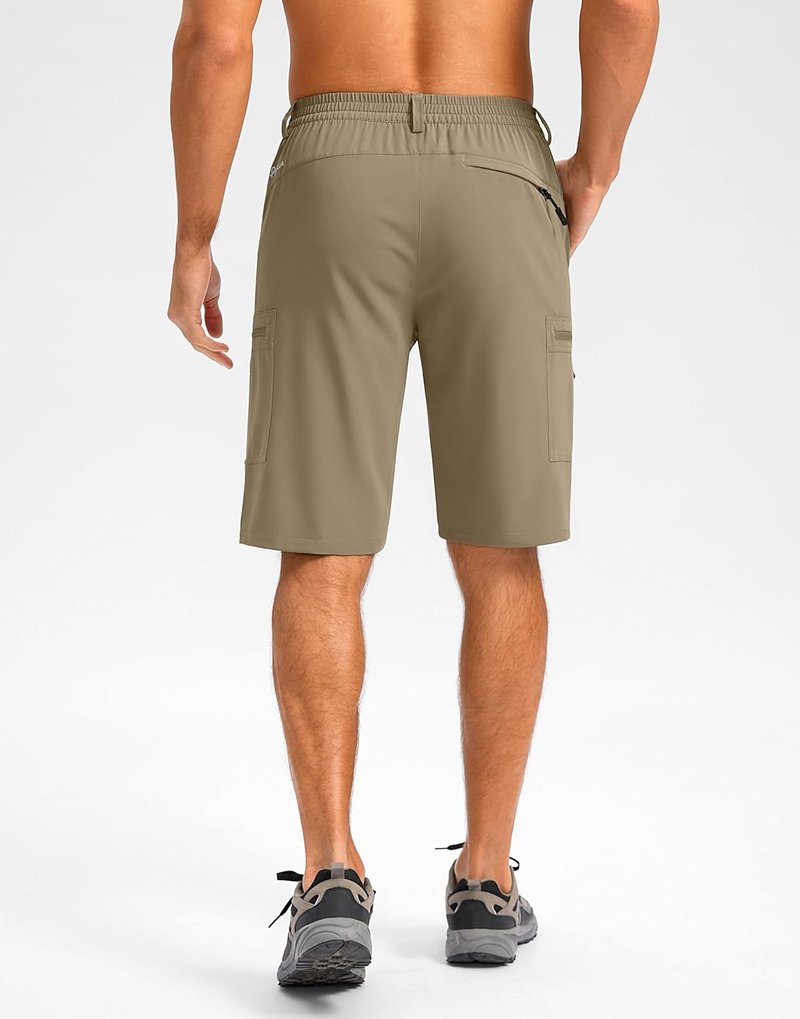 Men's Hiking Cargo Shorts - Lightweight Outdoor Shorts with 5 Zipper Pockets | 9"/7"/11" Sizes for Golf, Camping, Casual Wear