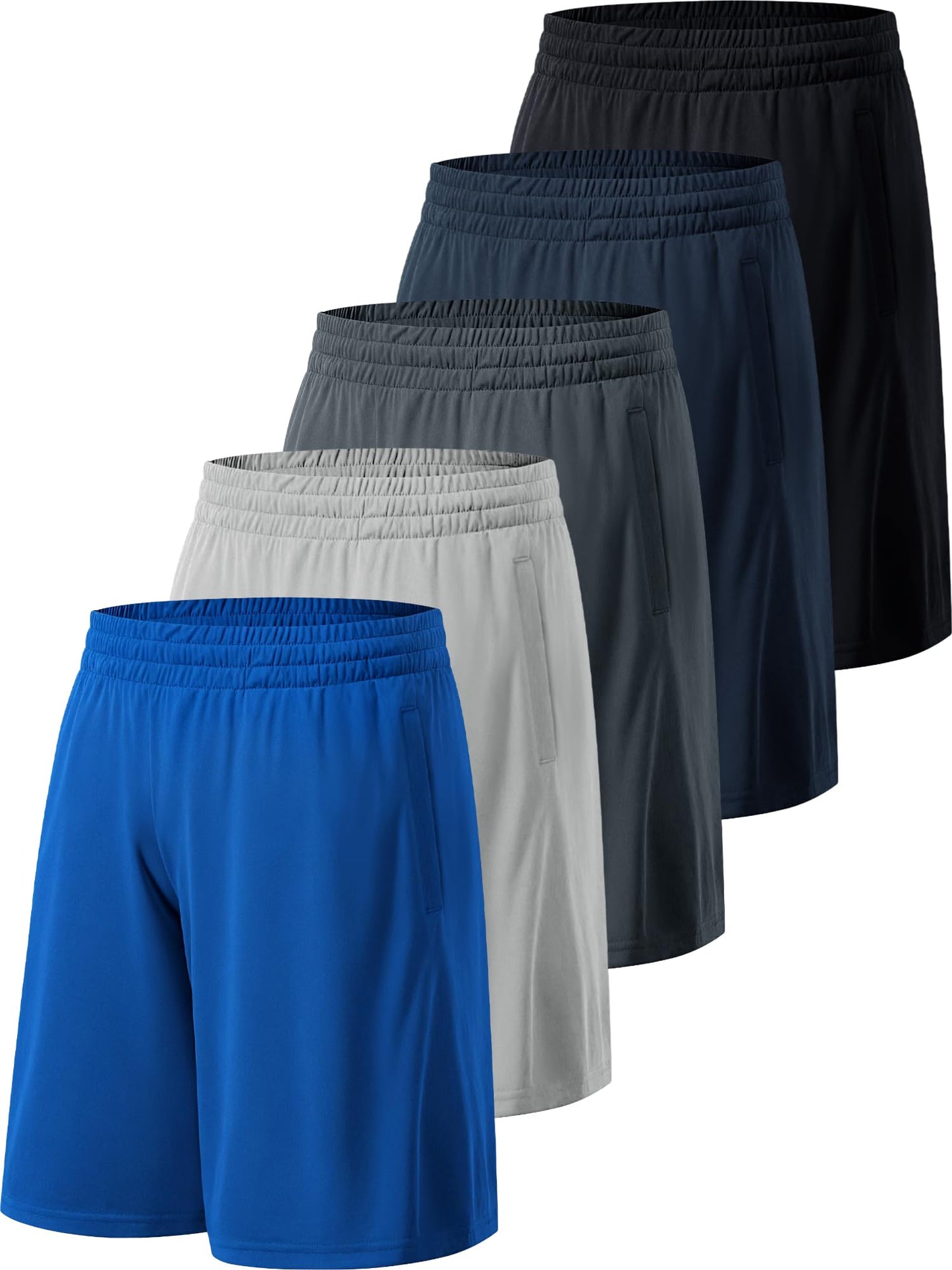 Profectors Men's Athletic Shorts with Pockets and Elastic Waistband Quick Dry Activewear Workout Shorts for Men