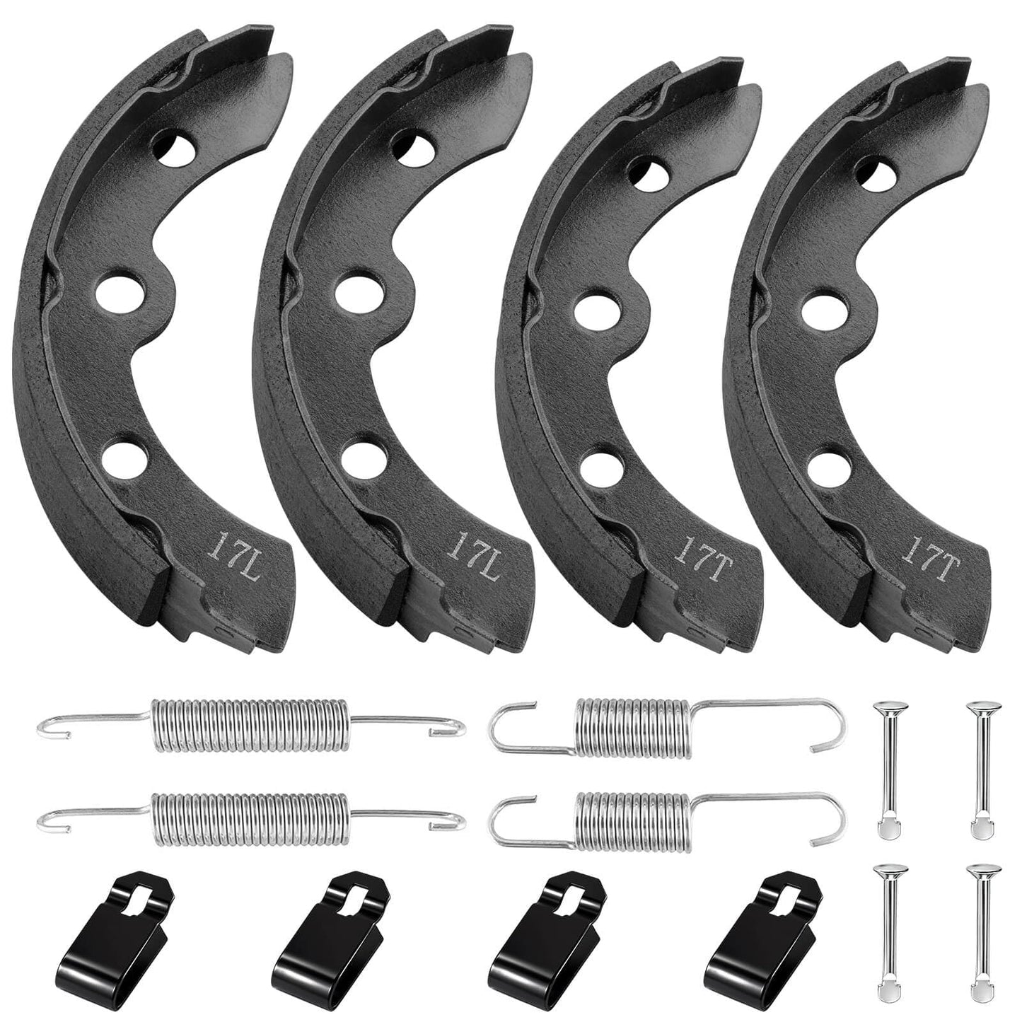 Club Car Brake Shoes Spring Kit Assembly for Club Car DS Precedent G&E1995-Up Golf Cart Brake Shoes OEM1018232-01 1018163-01 Automatic Adjust (2 Short & 2 Long Black)