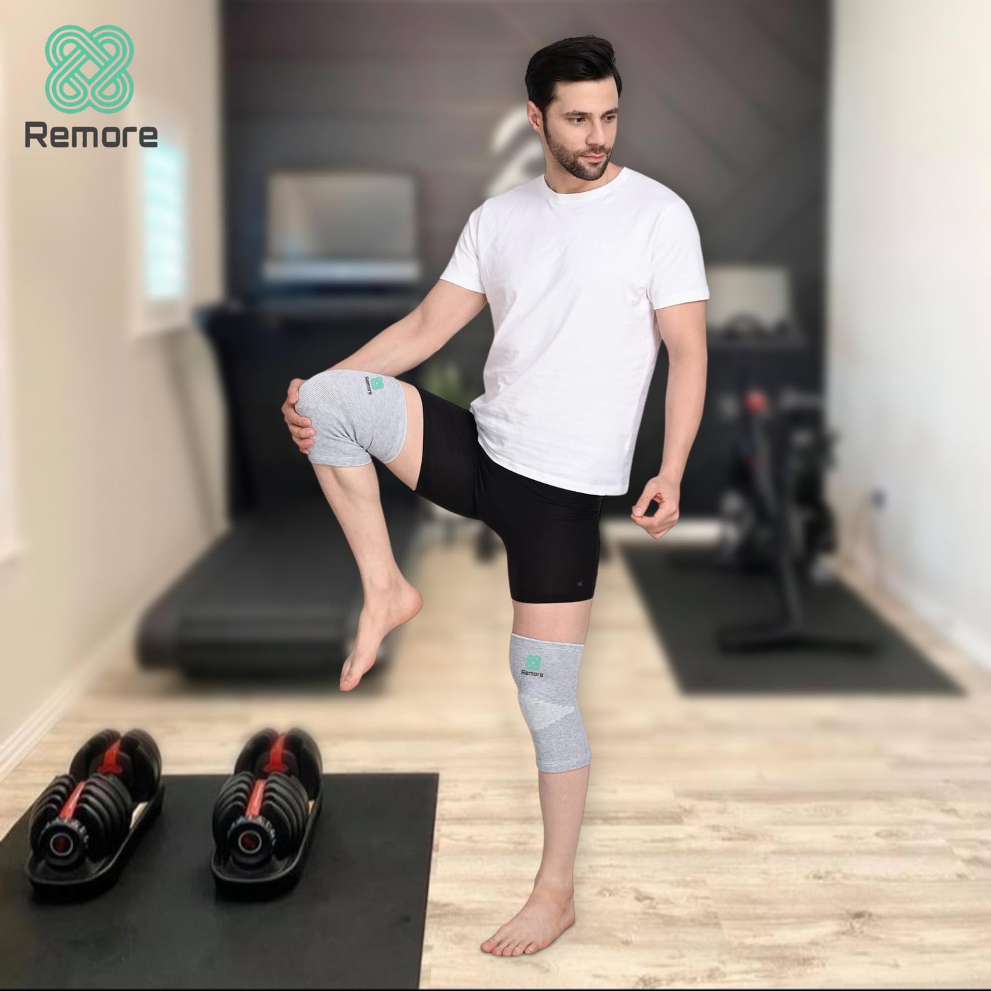 Remore Bamboo Knee Compression Sleeve for Men and Women Bamboo Knee Brace for Men and Women Knee Pain, Gym, Running, Basketball, Meniscus Tear, Sports, Joint Pain Relief, Injury Recovery (64-70cm Thigh) (XXX-Large)