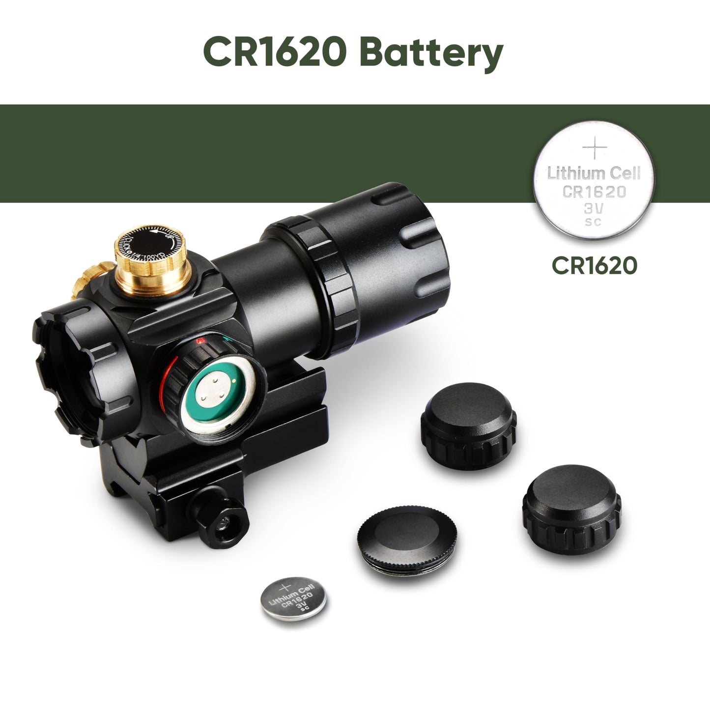 AOMEIKIE Red Green Dot Sight 4MOA Airsoft Scope Multi Brightness Settings for 20mm Picatinny Mount Rails