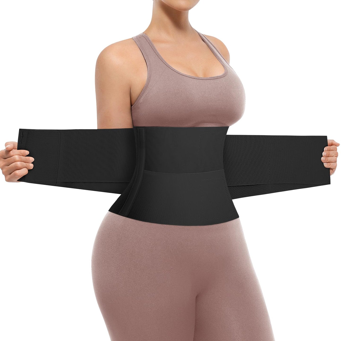 SHAPELLX Waist Trainer for Women Lower Belly Fat Tummy Control Sport Workout Body Shaper Waist Cincher Corset Shapewear Black